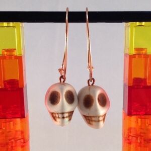 Skulls On Copper Hoop Earrings item#86